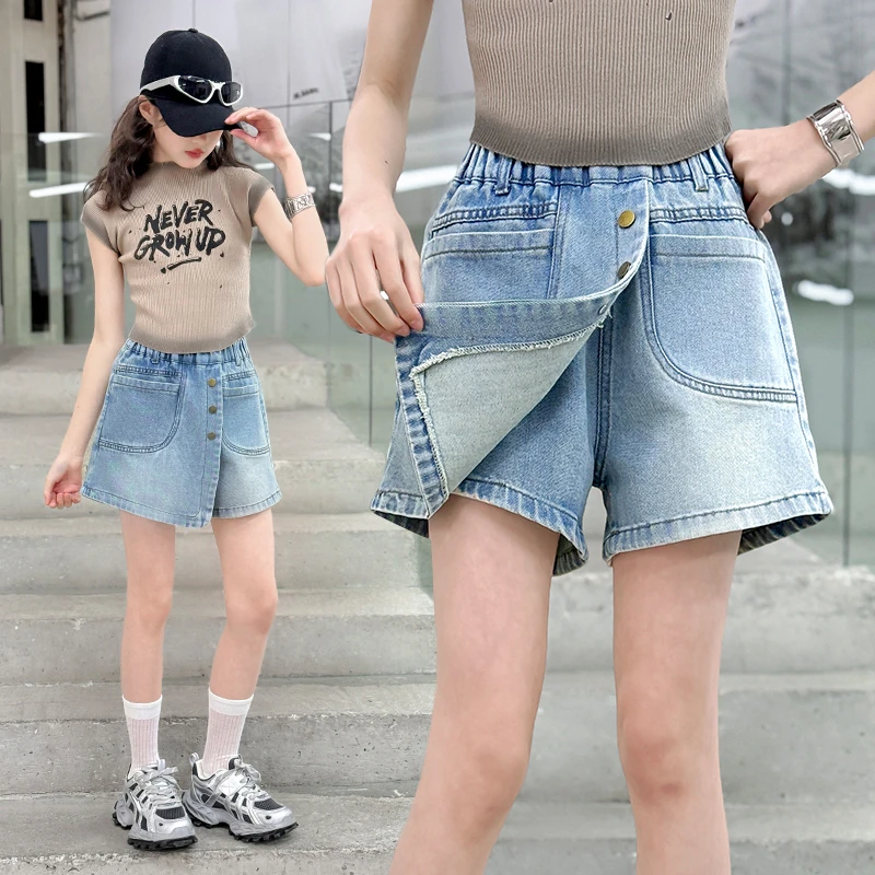 女童牛仔裙裤夏装新款洋气儿童短裤夏天薄款中大童百搭外穿半身裙
