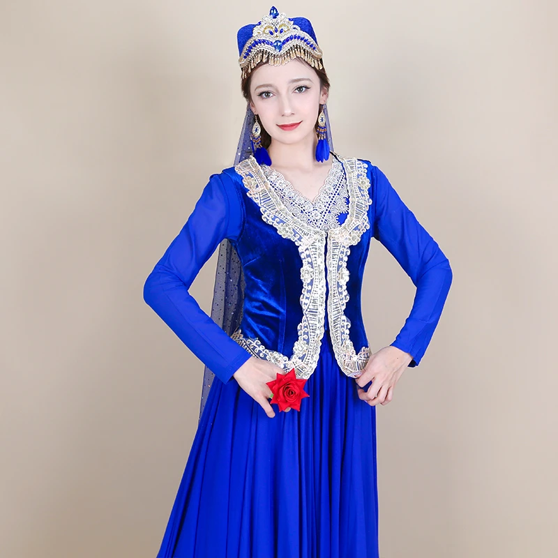 天翼美新疆舞服广场舞民族风舞台演出服贴花金边短马甲