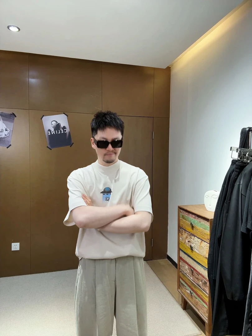 TUAN【小童趣】数码印花极简宽松阔版男女同款夏季T恤10521