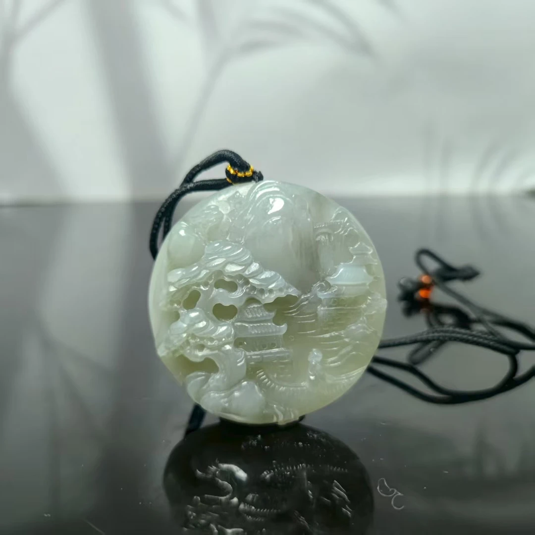 Z和田玉山水吊坠0311