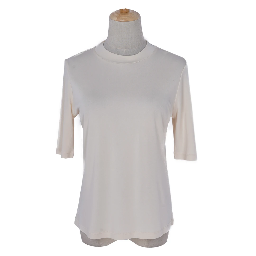 [言沁]FY8180403百搭圆领五分袖打底衫