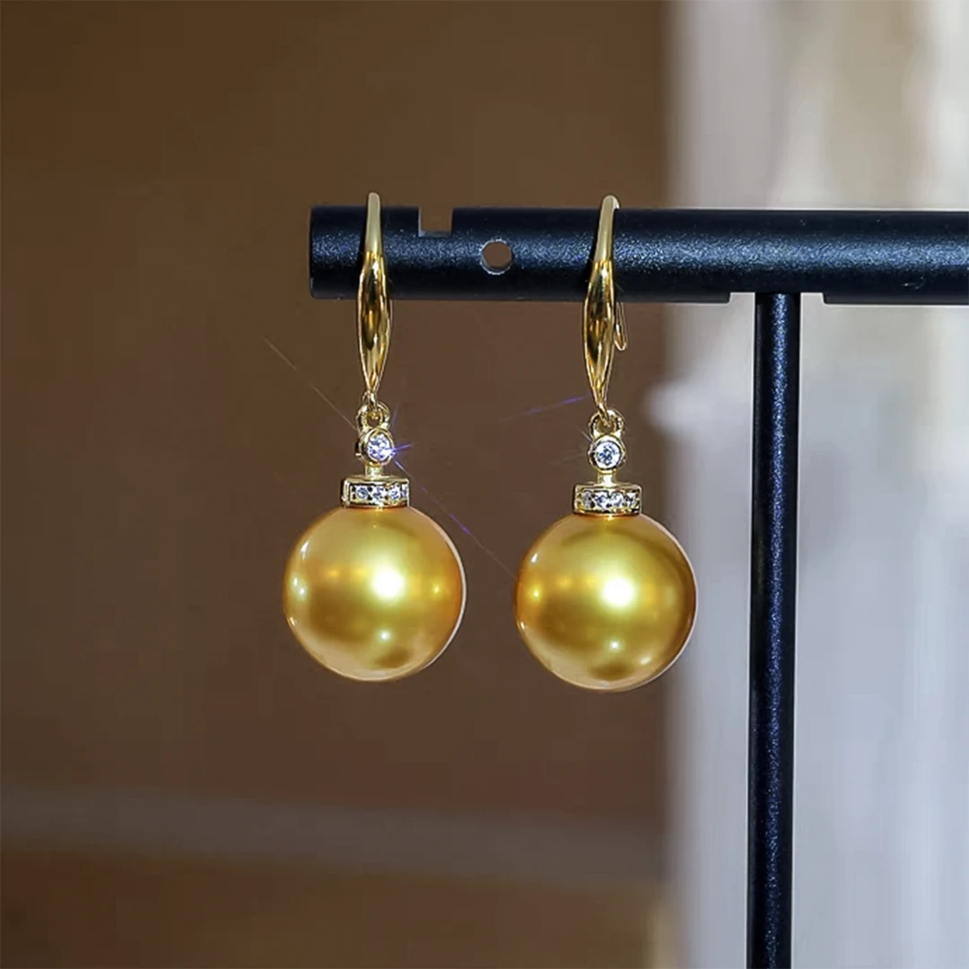 925银仿珍珠耳饰 【定盘星】14mm正圆强光时尚百搭气质款耳钩C026