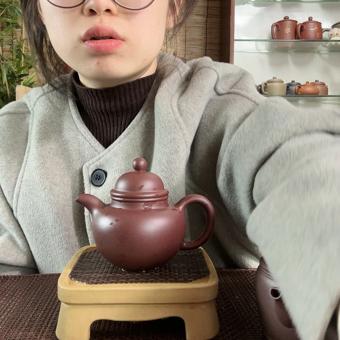 紫砂茶杯原矿寿珍掇球壶200CC左右