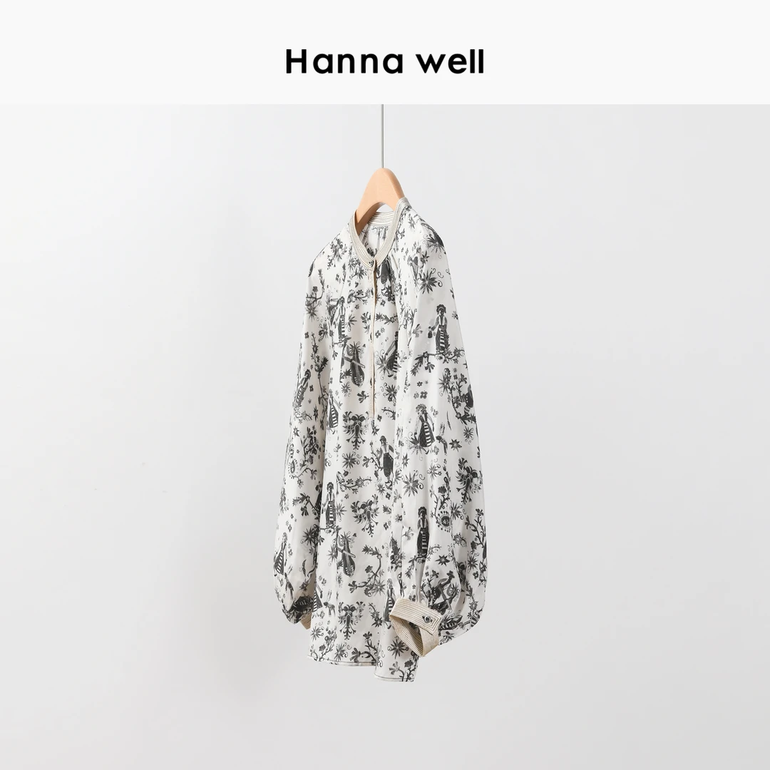 87号【年中狂欢】不退换！“洛可可” 重磅真丝印花 衬衫 CS4B5512