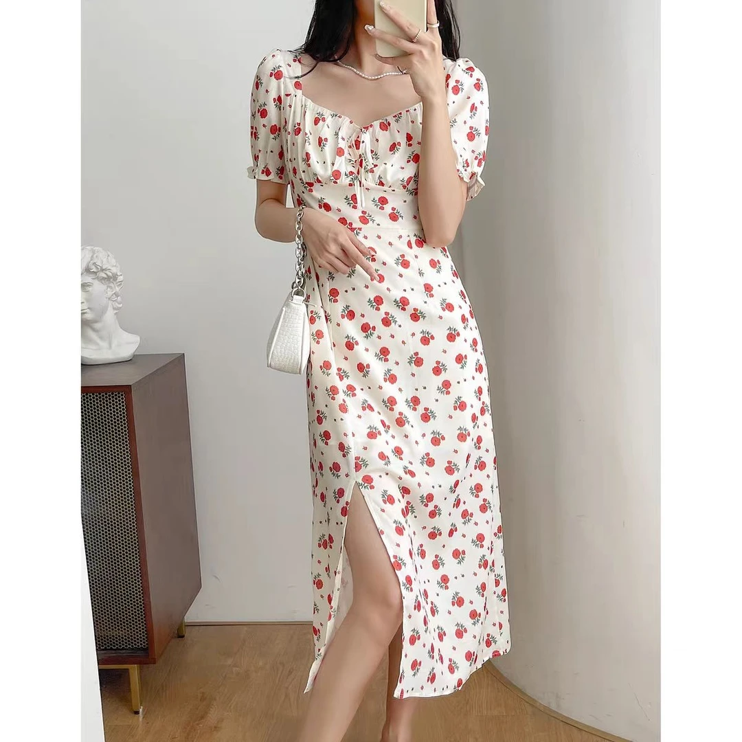 【沐子女装】M2-22096红花连衣裙