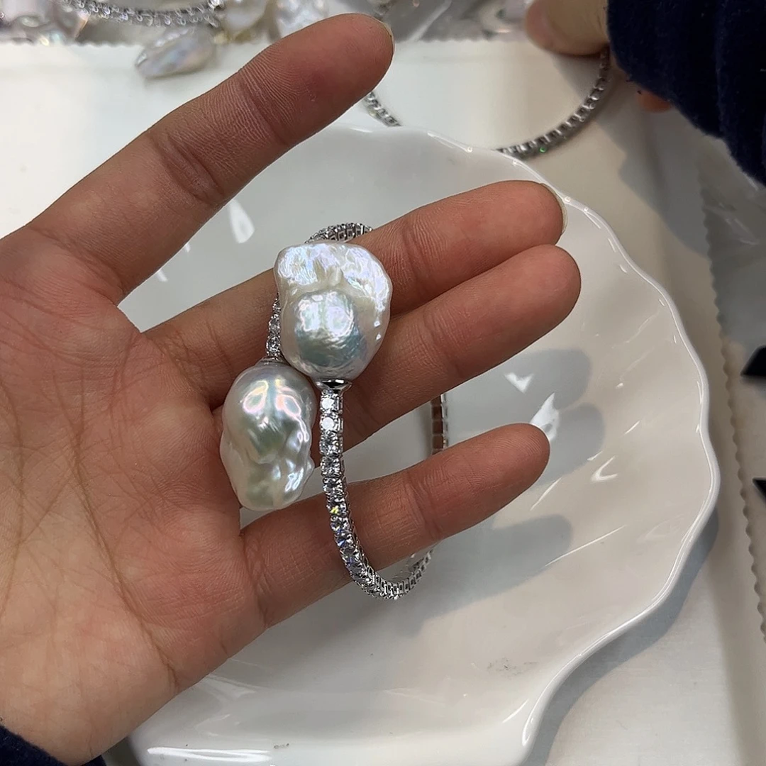 合金淡水珍珠耳饰