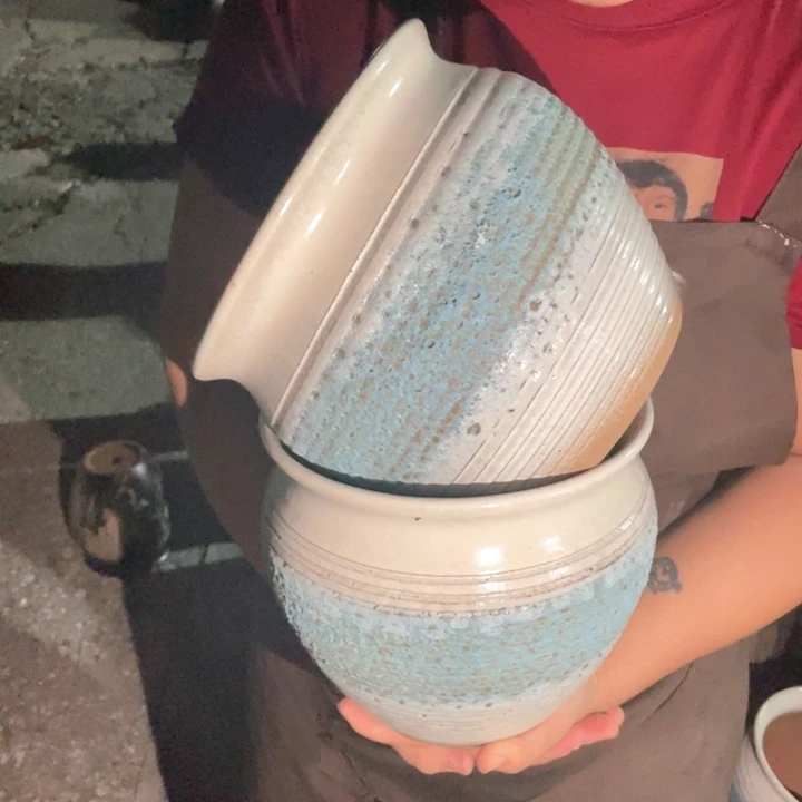 紫砂花盆口19高19瑕疵瑕疵