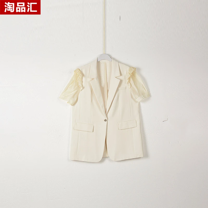 【Ｙ专柜捡漏】大码女装QaC-设计感西装外套6753-白色大一码