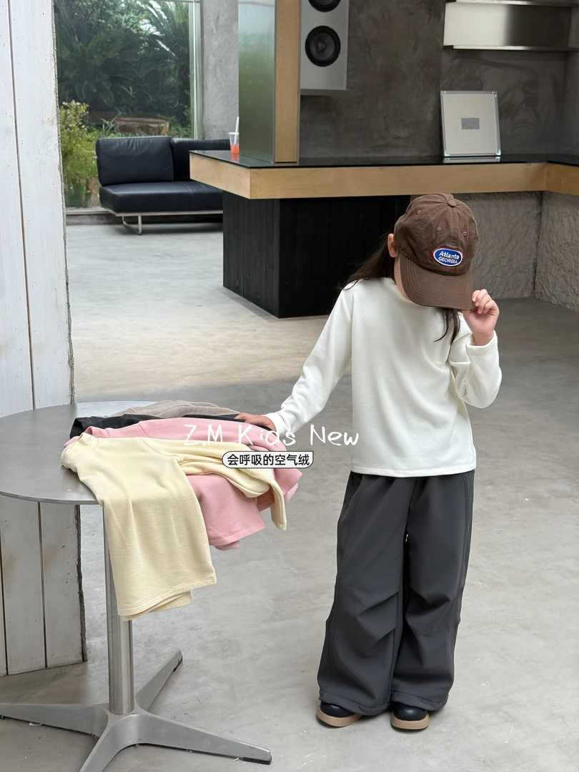 【会呼吸的空气绒】25秋冬男女童中领打底衫领口刺绣内搭N-657310