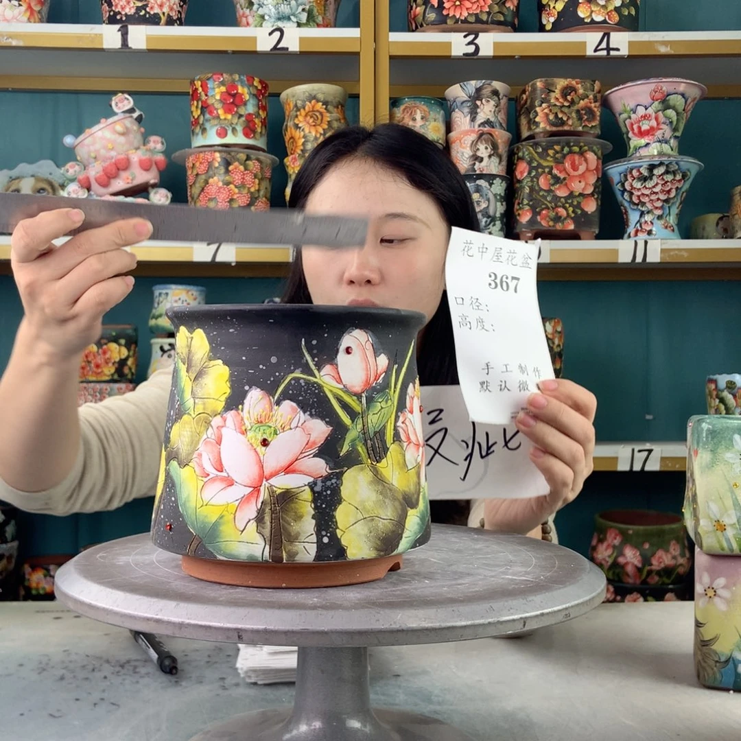 陶景德镇手工花盆367