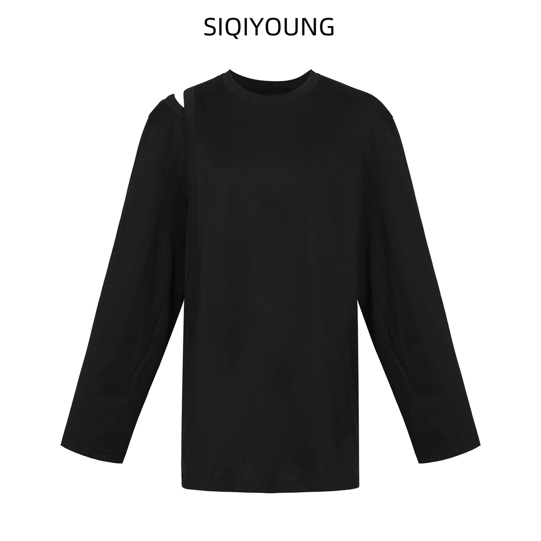 SIQIYOUNG 单边露肩设计T恤