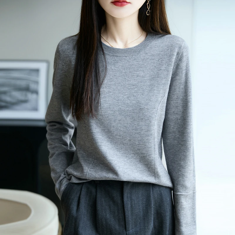 甄选精纺羊毛冬季亲肤羊毛衫百搭时尚棉针织衫高端奢华长袖打底衫