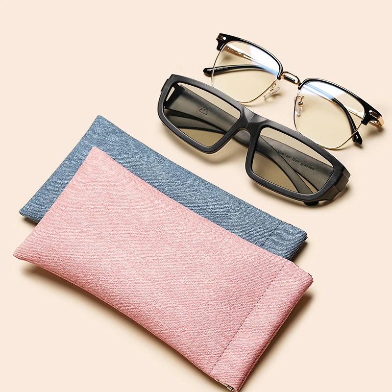 眼镜袋女高级感墨镜太阳镜收纳盒简约便携式弹片自动闭合保护套男