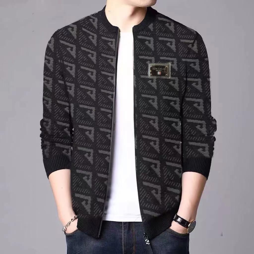 【滟子】男士商务百搭休闲新款针织夹克外套/1103