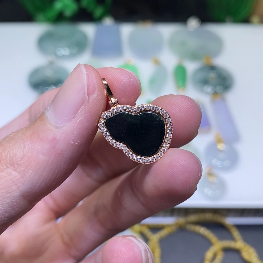 翡翠银S925镶嵌吊坠(不含链)