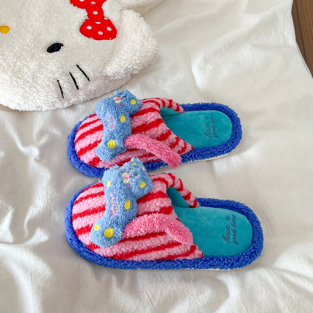 可爱卡通毛毛拖鞋女外穿2025新款秋冬居家室内厚底包头拖鞋棉拖鞋