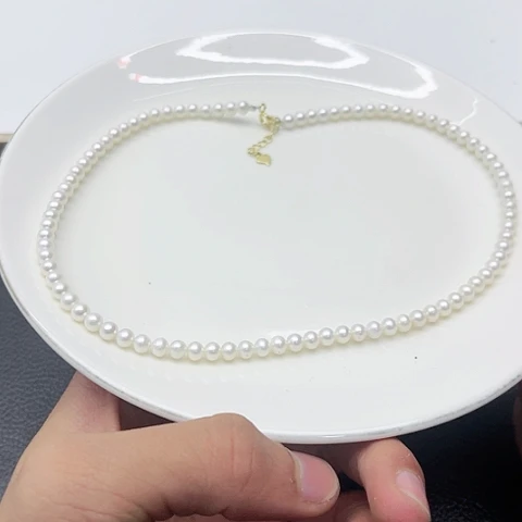 淡水珍珠珍珠项链银S925镶嵌13