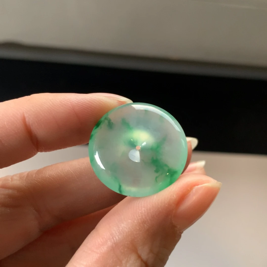 翡翠颈饰未镶嵌天然缅甸翡翠吊坠22.8-4.8