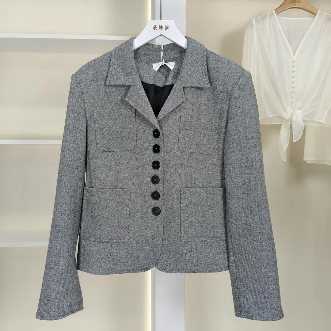 麦迪尚品【K】50428291 复古风单排扣西装外套春季女装商场同款