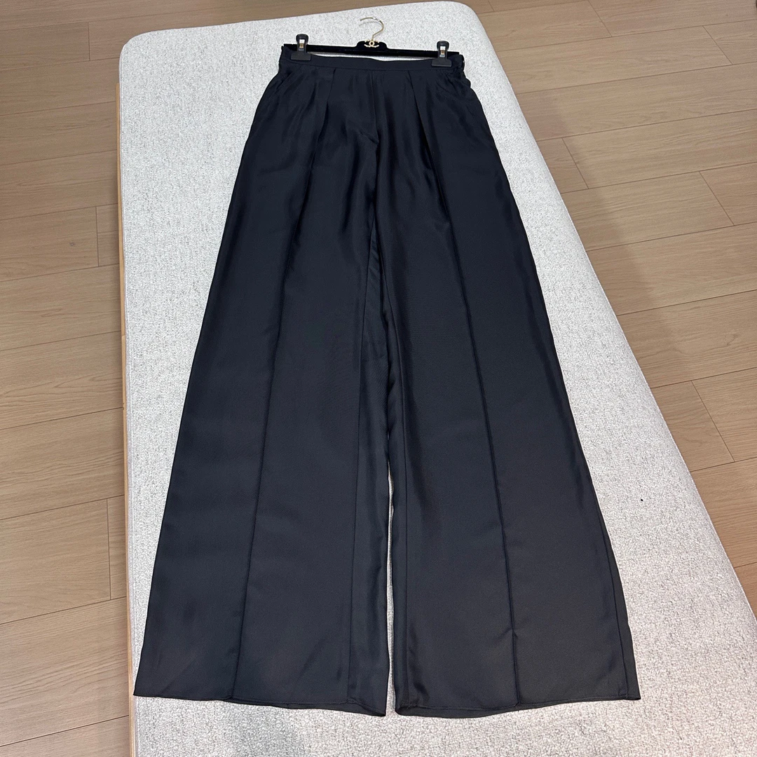 未使用 Hermes/爱马仕 爱马仕黑色丝质阔腿裤 36码 03370