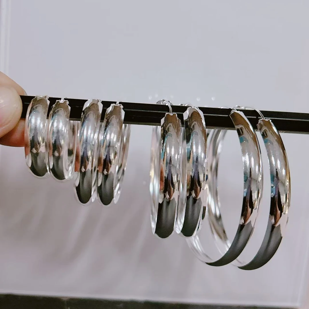 足银耳饰 足银大圈耳饰