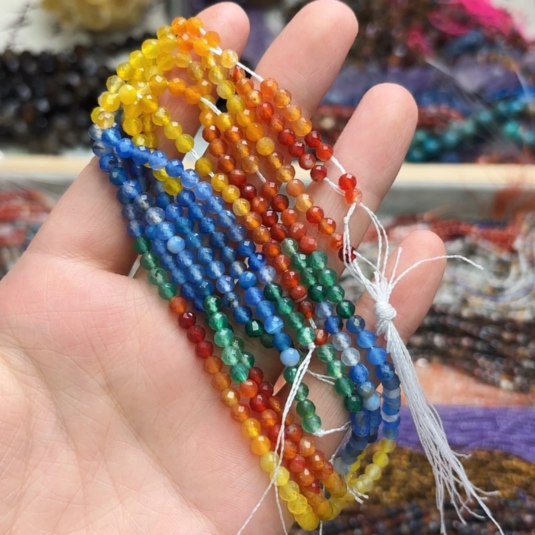 玛瑙/玉髓未镶嵌珠宝半成品卡四彩玛切一条