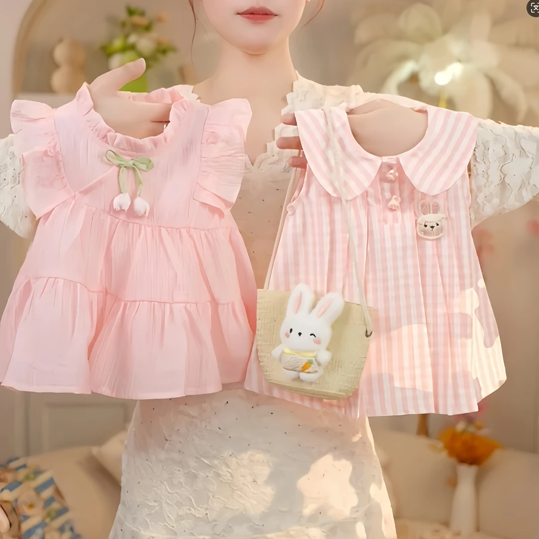 夏季新品儿童装女中小童女宝宝宝甜美连衣裙可爱公主风清新棉布裙