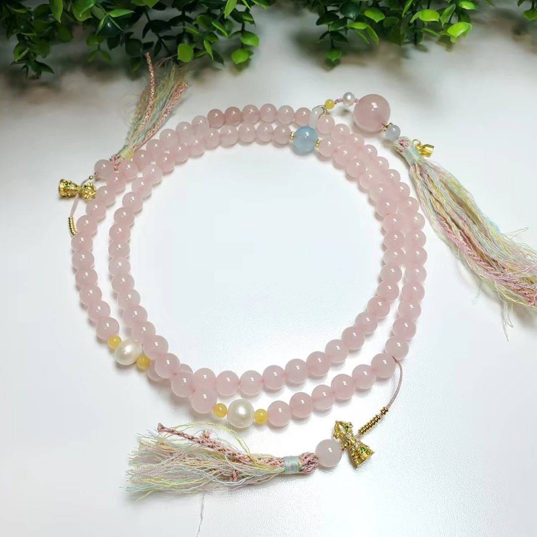 S454【清新粉糯】设计款粉水晶项链