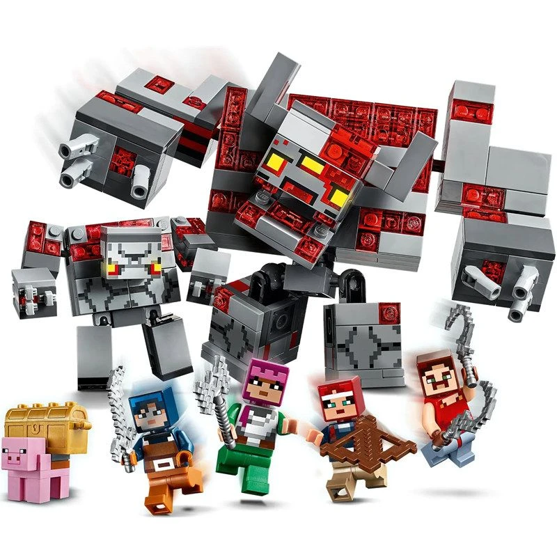 2025新年礼物我的世界地下城红石之战红石傀儡怪兽拼装积木玩具