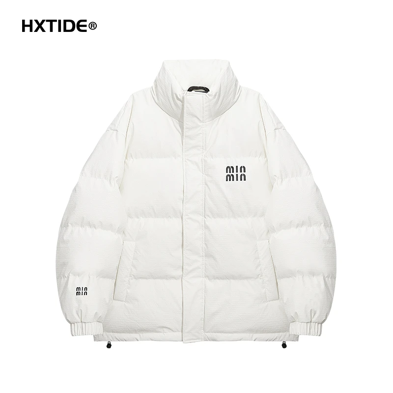 情侣时尚潮流百搭免洗防泼短款立领皮羽绒服C100440031101保暖