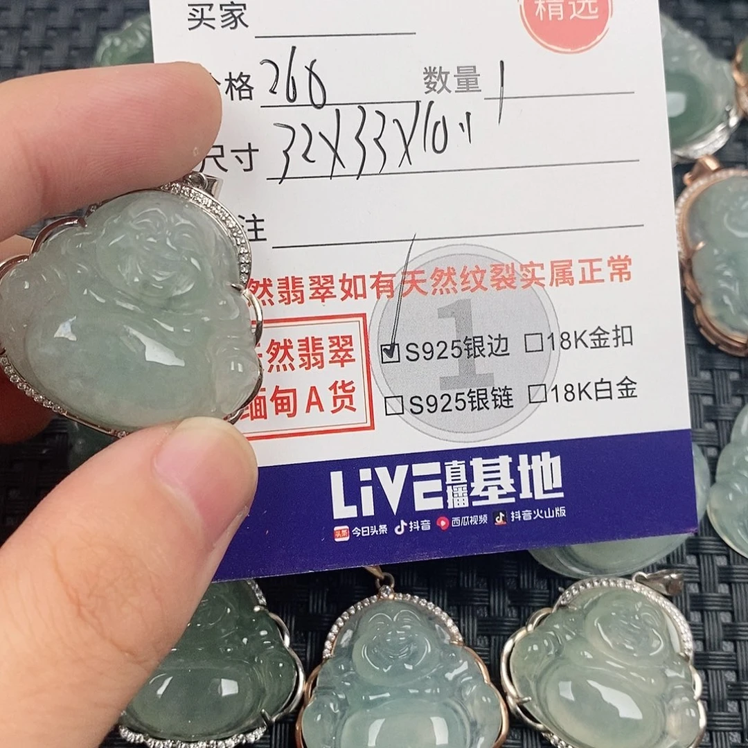 翡翠银S925镶嵌颈饰