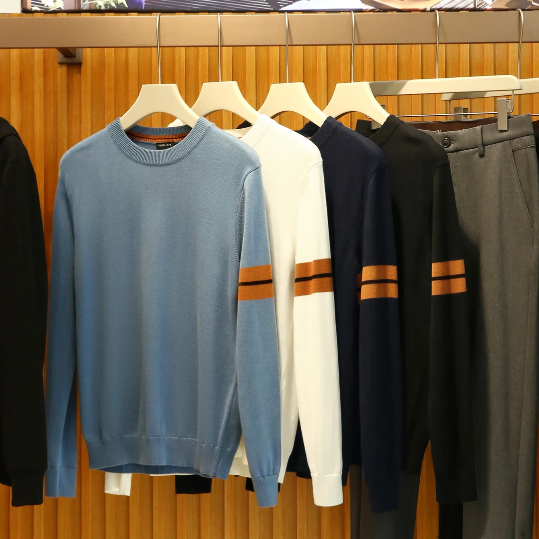 色织系列】秋冬男女款老钱感羊毛混纺抗起球纤维圆领针织衫毛衣