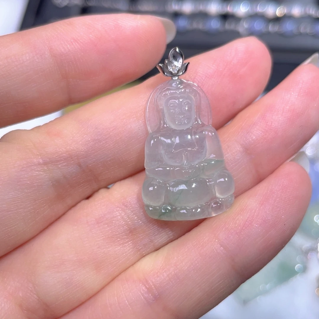 颈饰18K金镶嵌翡翠翡翠