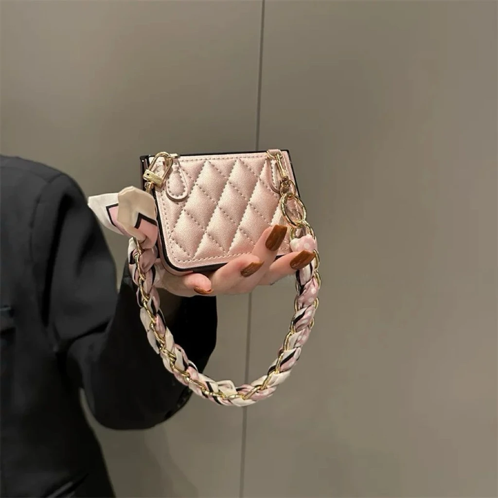 玫瑰金菱格纹皮质手提适用华为purax手机壳galaxyzflip7新zflip5