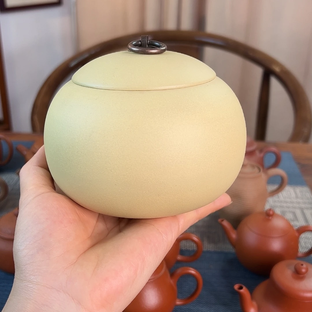 茶壶紫砂精品原矿 茶叶罐 本绿泥 一斤