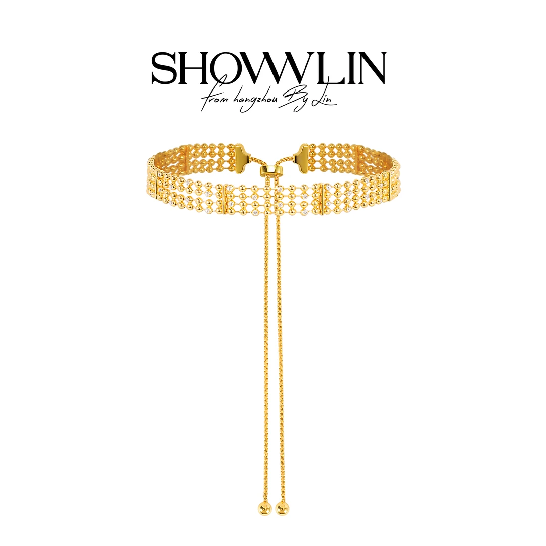 ShownLin 铜合金项链 原创设计款“烟花”可调节项链时尚个性choker