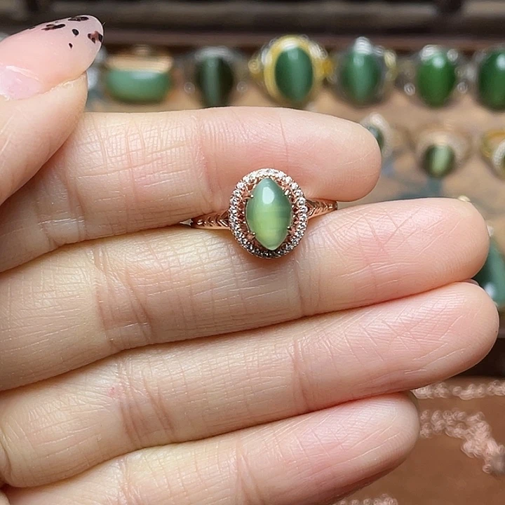 和田玉（碧玉）银S925镶嵌吊坠(赠链)