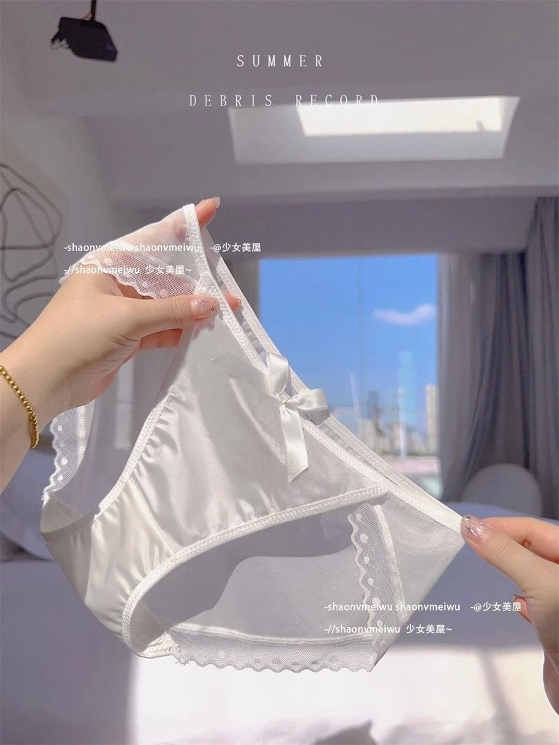 月光少女纯欲风性感蕾丝内裤女蝴蝶结网纱夏季薄款透气低腰三角裤