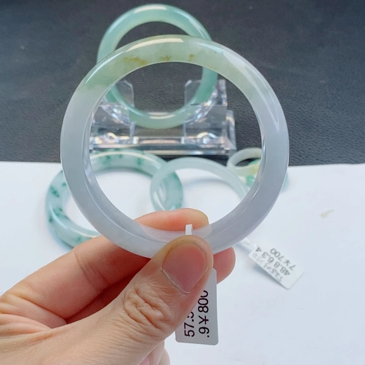 未镶嵌手镯翡翠正圈手镯56-58圈口