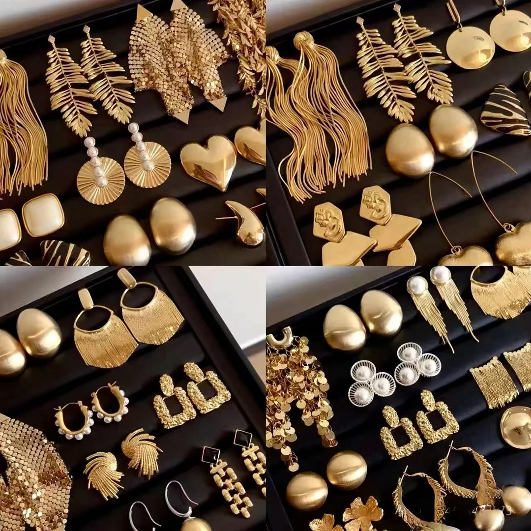 钛钢耳饰  钛钢耳饰 经典百搭款 轻奢时尚 原创中古 古典宫廷风