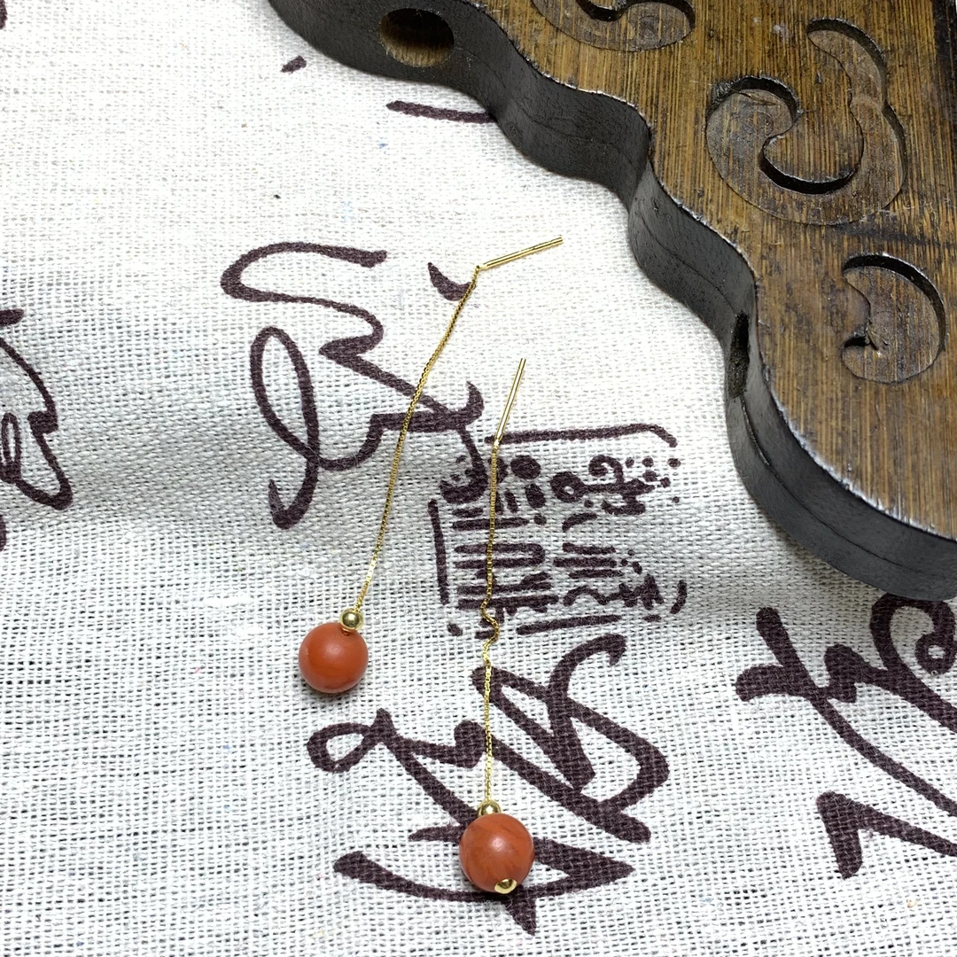 【公子优选】南红s925银磨砂耳线（多样性发其一）17951