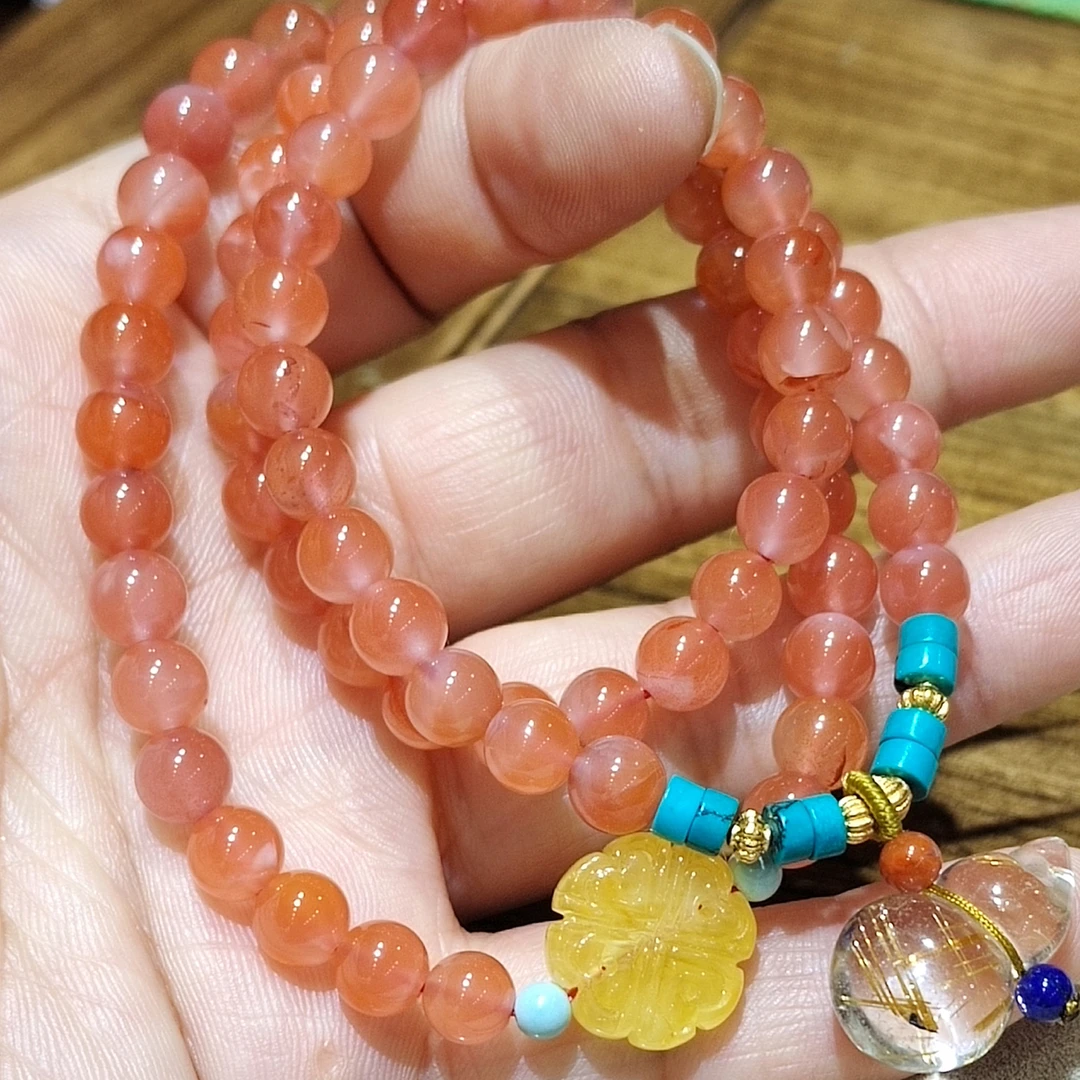 天然南红老料多圈手串配饰天然女款气质