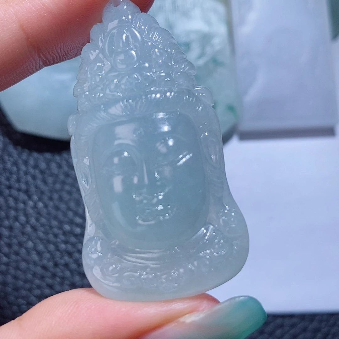 定制翡翠未镶嵌毛货付款后确认抛光