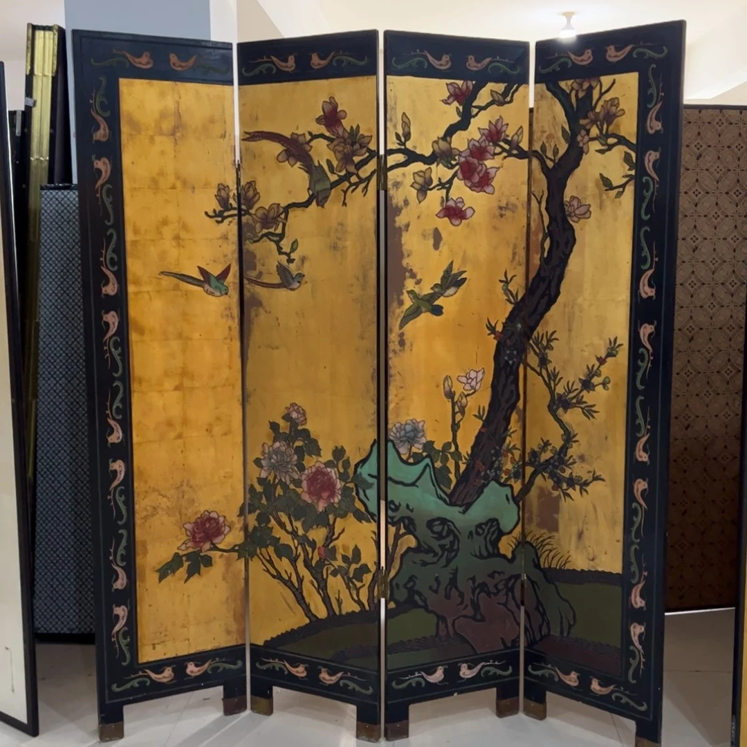 绘画屏风框画茶空间设计