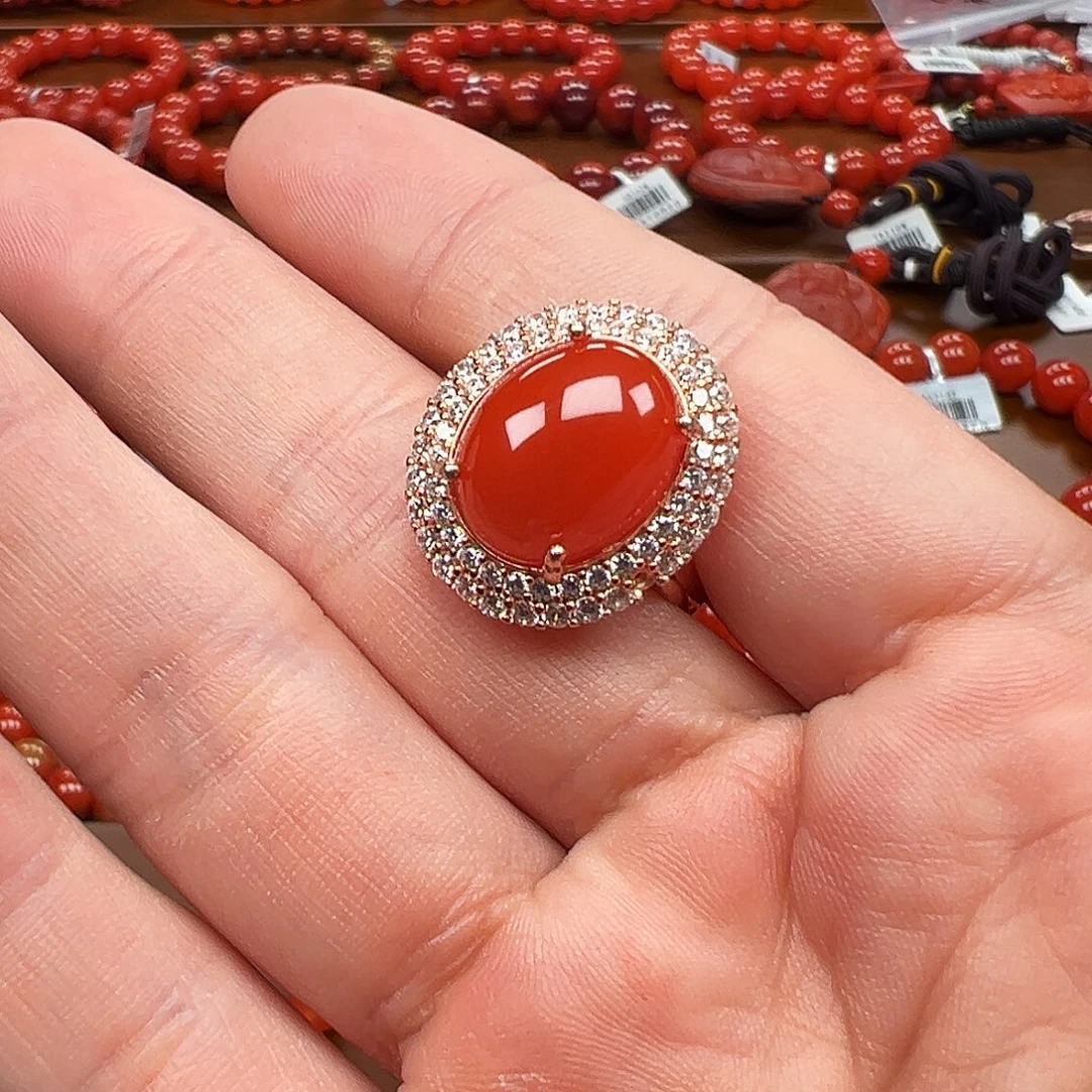 南红玛瑙银S925镶嵌手链