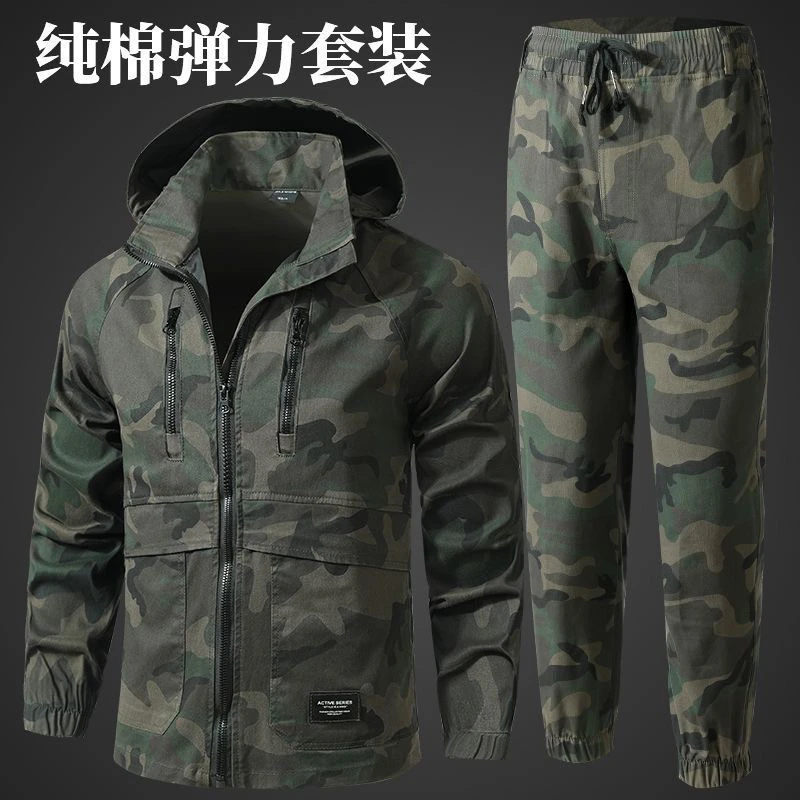 男女迷彩棉套装电焊工作服户外野战耐磨耐穿防撕裂服