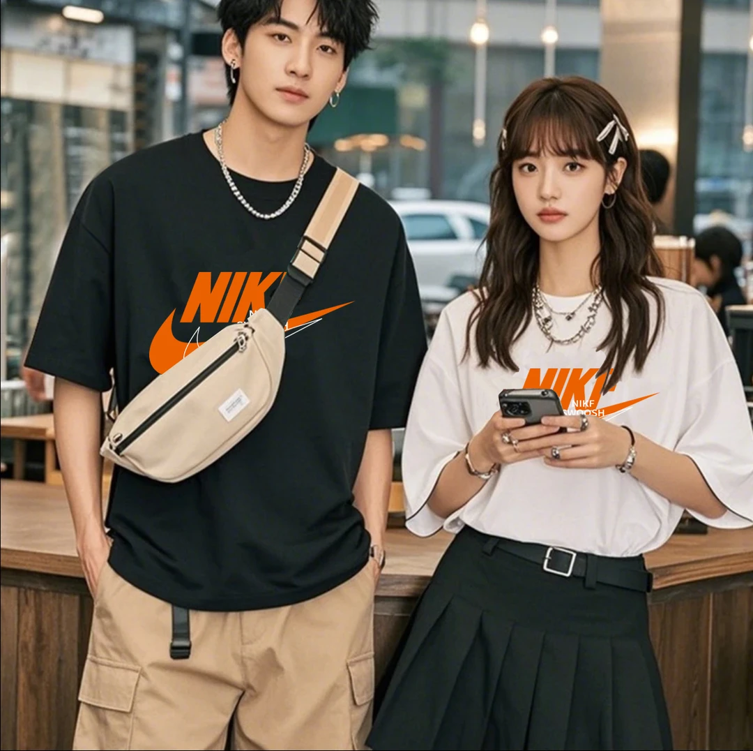 【100%纯棉】一折专区|夏季短袖男女休闲透气圆领印花T恤 HB116