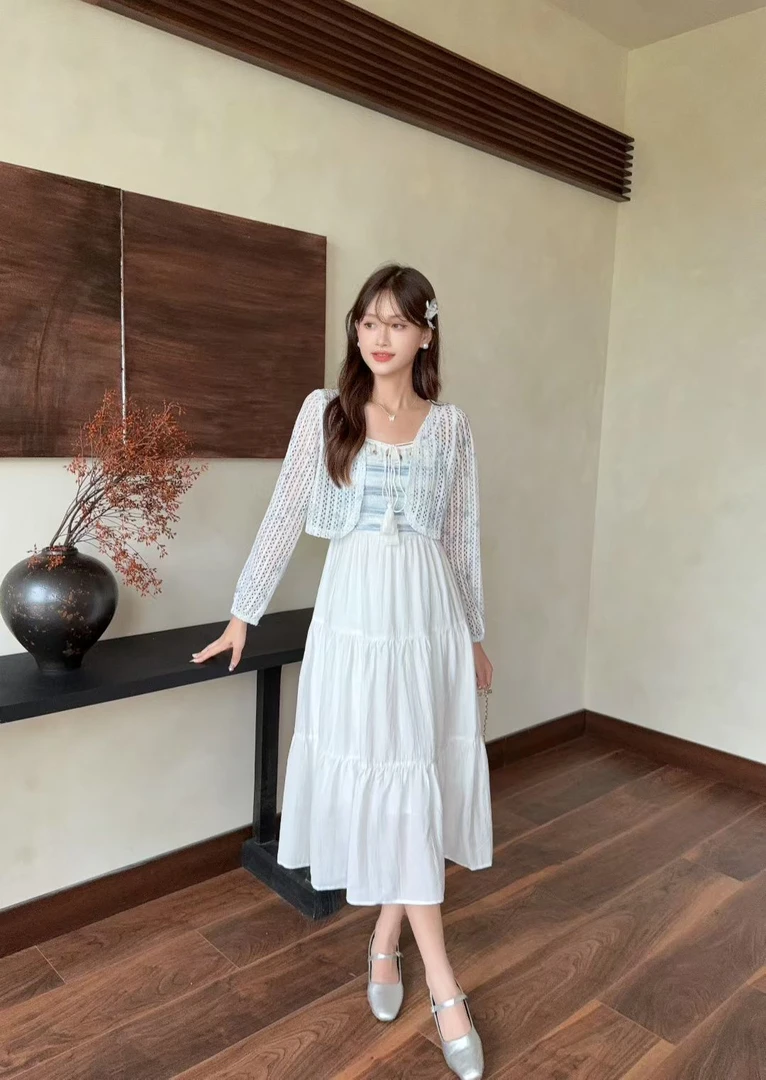 9805#秋季新款法式气质时尚轻奢高级感独特超好看修身连衣裙套装