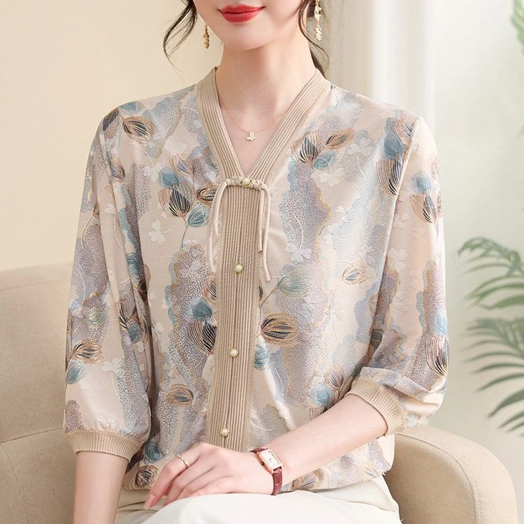 中老年妈妈2025新款上衣春季新款爆款针织衫2529