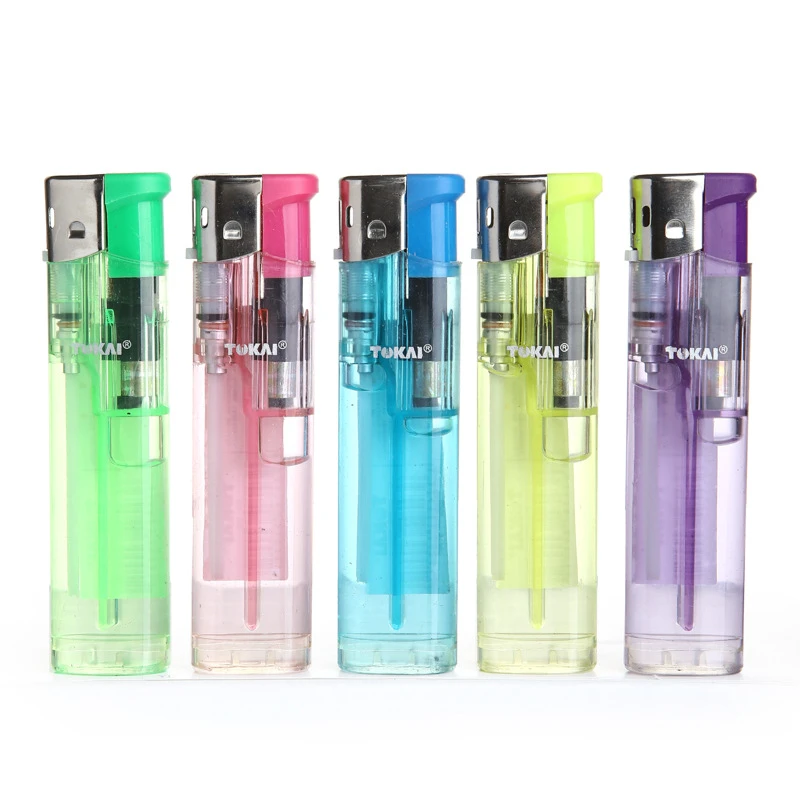 日本东海性打火机透明五色家用点火器电子明火气体火机烟具